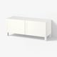 BESTÅ מעמד לטלוויזיה עם דלתות, לבן Hanviken/Stubbarp/לבן, 120x42x48 ס"מ