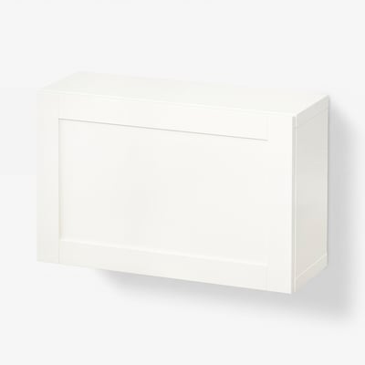 BESTÅ קומבינציית ארון לקיר, לבן/Hanviken לבן, ‎60x22x38 ס"מ‏