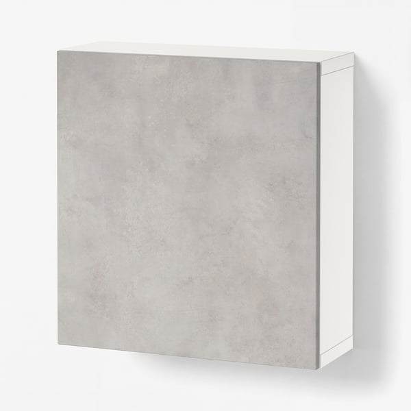 BESTÅ קומבינציית ארון לקיר, לבן/Kallviken אפור בהיר, 60x22x64 ס"מ