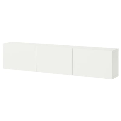 BESTÅ קומבינציית ארון לקיר, לבן/Lappviken לבן, ‎180x22x38 ס"מ‏