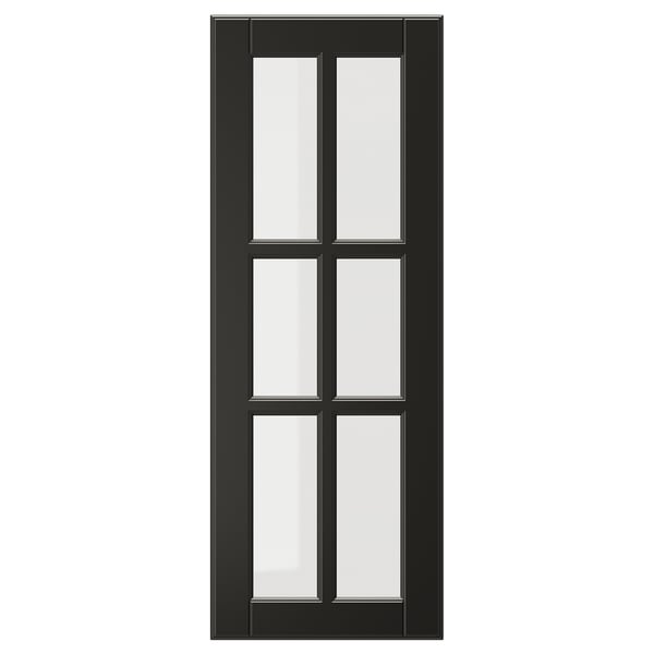 BODBYN דלת זכוכית, שחור, 30x80 ס"מ