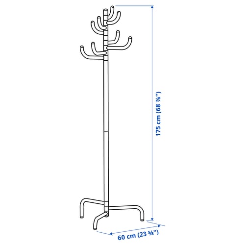 BONDSKÄRET מתלה לכובעים ומעילים, צהוב, 175 ס"מ