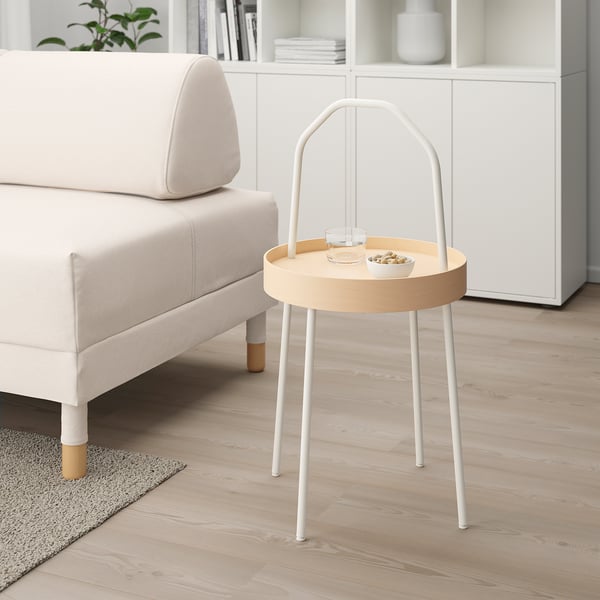 BURVIK שולחן צד, לבן, 38 ס"מ