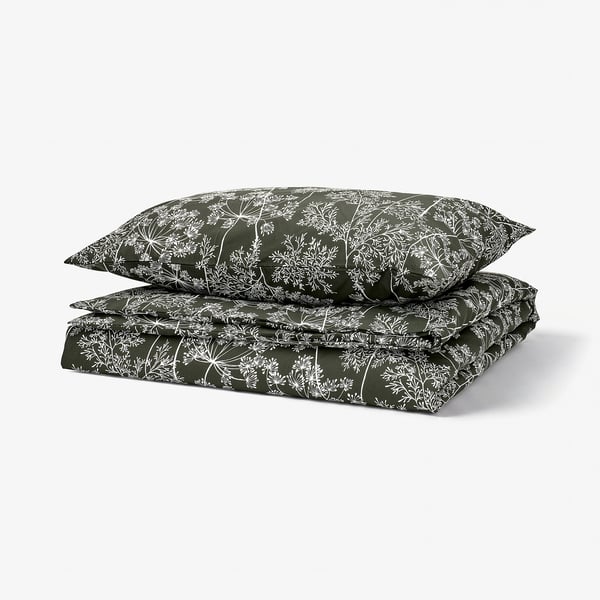 DAGGBJÖRNBÄR ציפה וציפית, ירוק כהה/דוגמה פרחונית, 150x200/50x70 ס"מ