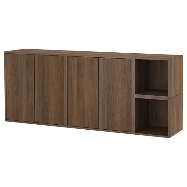 EKET קומבינציית ארון לקיר, חום גוון אגוז, 175x35x70 ס"מ