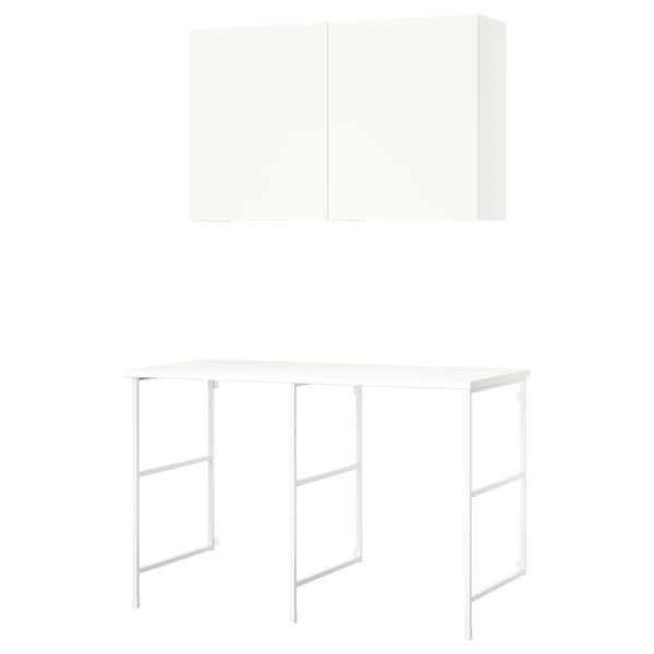 ENHET מערכת אחסון, לבן, 139x63.5x90.5 ס"מ