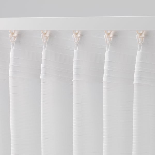 GJERTRUD וילון שקוף/2 כנפיים, לבן/עם סרט כיווץ, 145x300 ס"מ