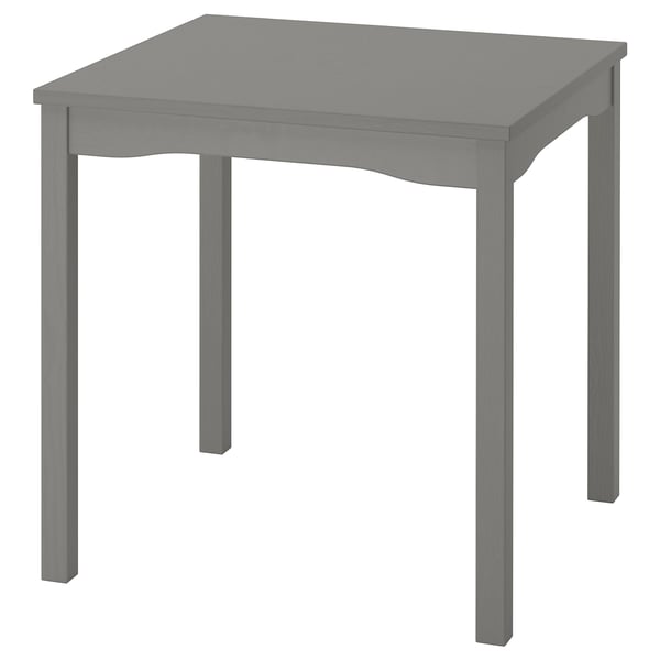 HAUGA שולחן, אפור/פורניר ליבנה, 74x74 ס"מ