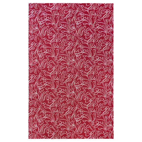 HÖSTAGILLE מפת שולחן, אדום לבן/דוגמה פרחונית, 145x240 ס"מ