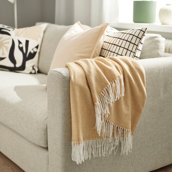 HOLMVI שמיכת טלוויזיה, בז' צהוב, 120x160 ס"מ