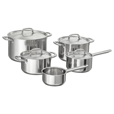 IKEA 365+ סט סירים/9 חלקים, פלדת אל-חלד