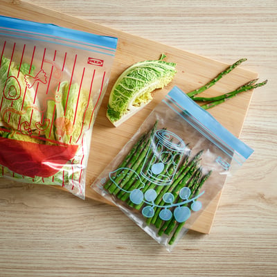 ISTAD שקית לאטימה חוזרת, עם דוגמה כחול/אדום, ‎1.0/2.0 ל'‏