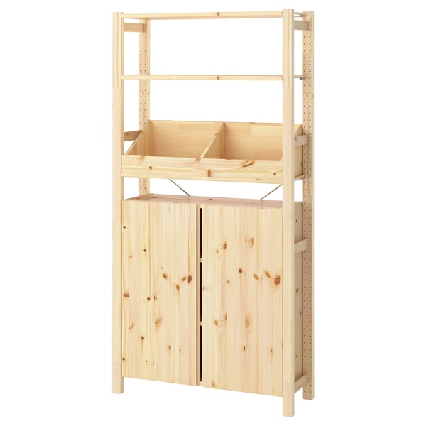 IVAR יחידת מדפים, עם מדף מחיצה/אורן, 89x30x179 ס"מ