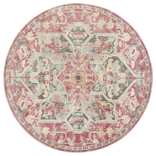 JÄRNVÄG שטיח, סיבים קצרים, דוגמת עיטור ורוד/בז', 195 ס"מ