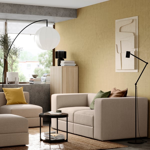 JÄTTEBO ספה דו-מושבית מודולרית, Samsala אפור-בז'