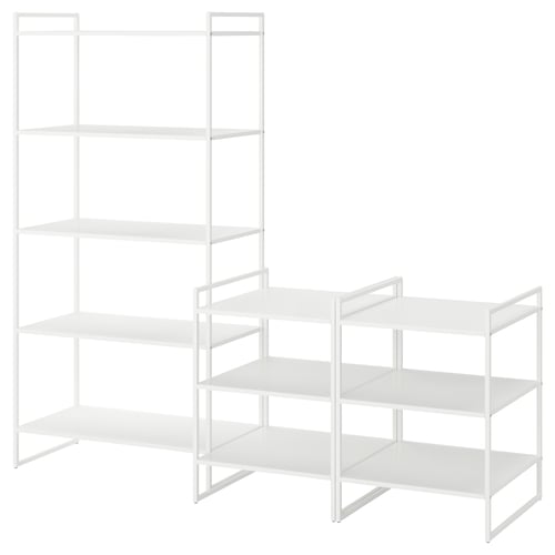 JONAXEL שילוב אחסון פתוח, לבן, 182x51x160 ס"מ