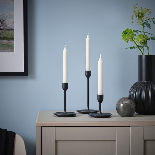 JUBLA נר ללא ריח, לבן, 19 ס"מ 6 שעות