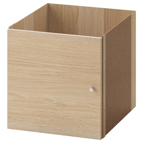 KALLAX תא אחסון עם דלת, גוון אלון מולבן, 33x33 ס"מ
