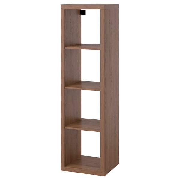 KALLAX יחידת מדפים, חום גוון אגוז, 42x147 ס"מ