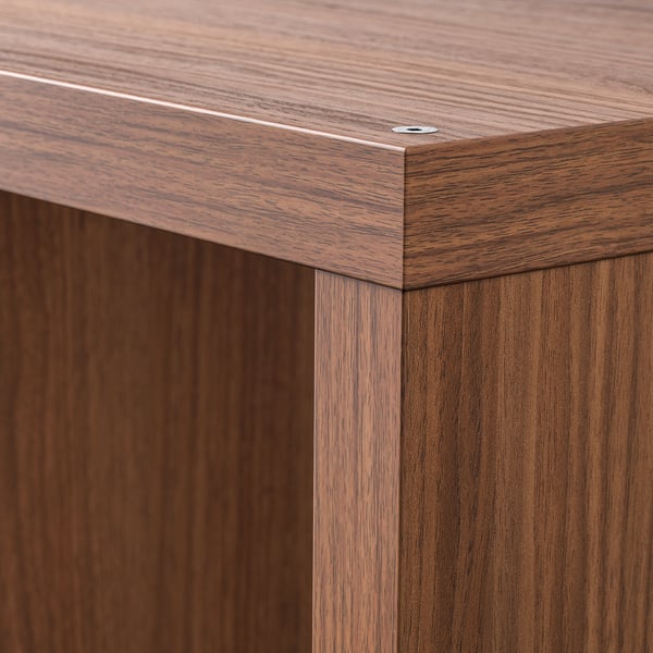 KALLAX יחידת מדפים, עם 2 דלתות/4 מגירות/חום גוון אגוז, 147x77 ס"מ