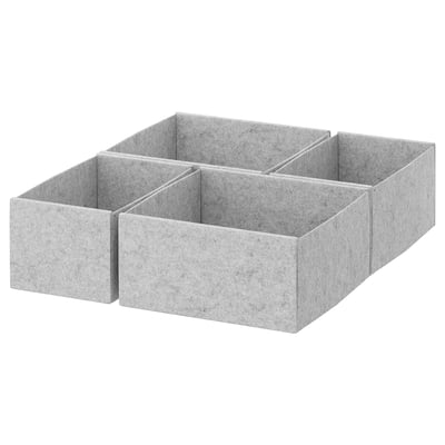 KOMPLEMENT סט קופסאות/4 יחידות, אפור בהיר, ‎40x54 ס"מ‏