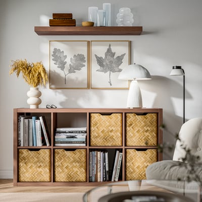 LACK מדף לקיר, חום גוון אגוז, 110x26 ס"מ