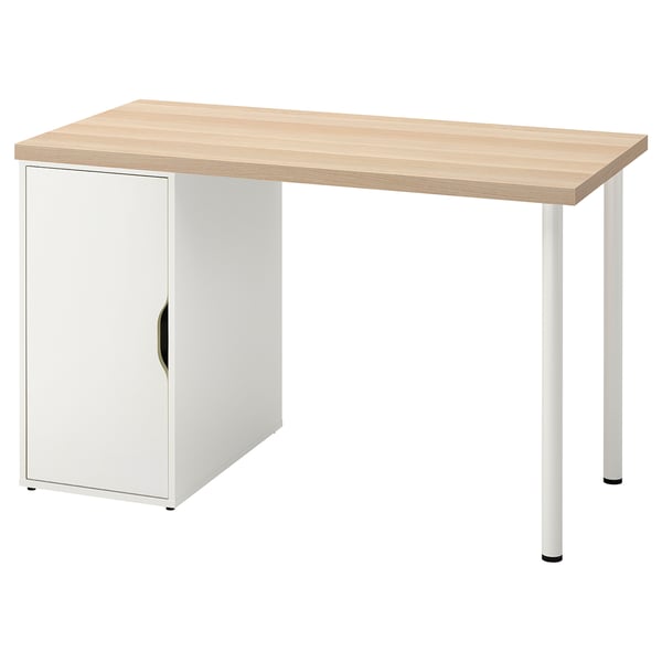 LAGKAPTEN / ALEX שולחן כתיבה, גוון לבן/גוון אלון לבן, 120x60 ס"מ