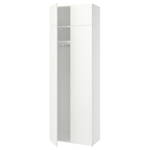 LASTARE ארון בגדים, לבן/עם יחידת הגבהה, 80x42x237 ס"מ