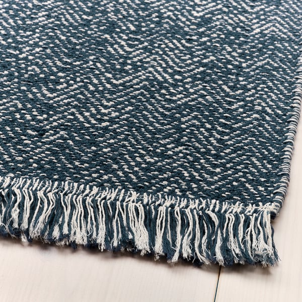 LOKBYTE שטיח באריגה שטוחה, כחול כהה/בז' בהיר, 170x240 ס"מ