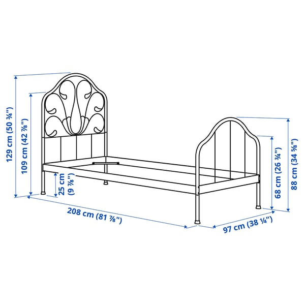 MELLGRUND מסגרת מיטה, אוף-ווייט, 90x200 ס"מ