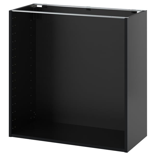METOD ארון תחתון, שחור-אפור, 80x37x80 ס"מ