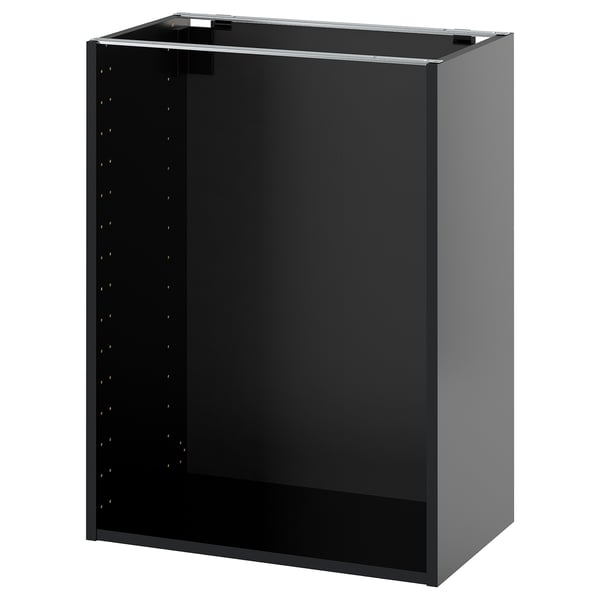 METOD ארון תחתון, שחור-אפור, 60x37x80 ס"מ