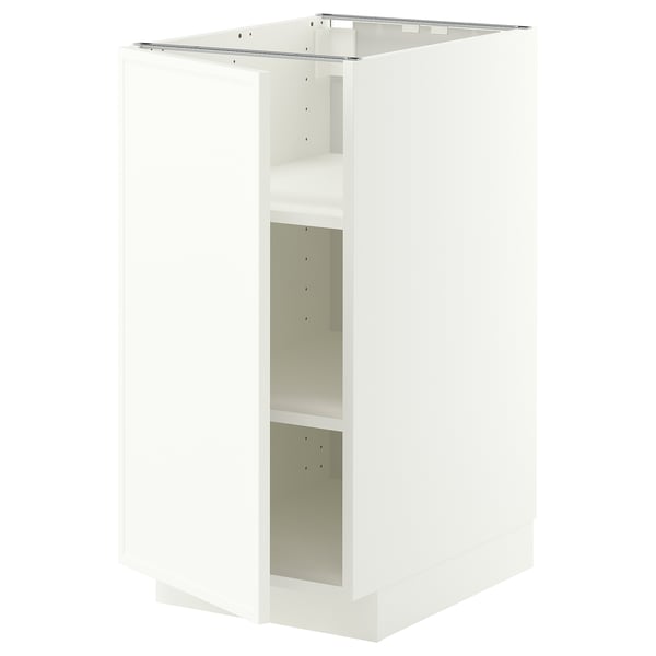 METOD ארון תחתון עם מדפים, לבן/Aspudden לבן מט, 40x60 ס"מ