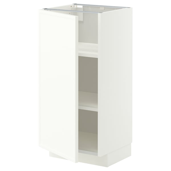 METOD ארון תחתון עם מדפים, לבן/Aspudden לבן מט, 40x37 ס"מ