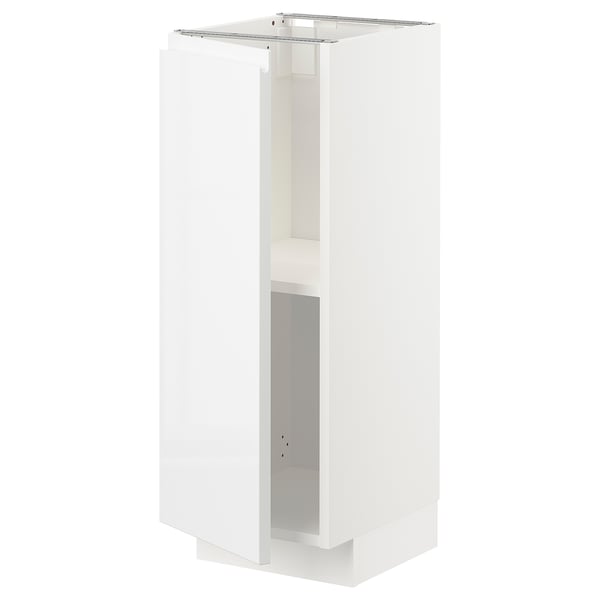METOD ארון תחתון עם מדפים, לבן/Voxtorp מבריק/לבן, 30x37 ס"מ