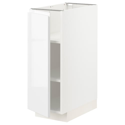 METOD ארון תחתון עם מדפים, לבן/Voxtorp מבריק/לבן, 30x60 ס"מ