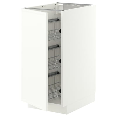 METOD ארון תחתון עם סלסילות רשת, לבן/Aspudden לבן מט, 40x60 ס"מ