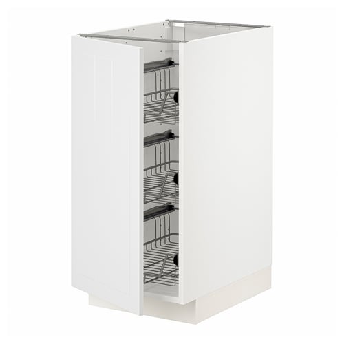 METOD ארון תחתון עם סלסילות רשת, לבן/Stensund לבן, 40x60 ס"מ