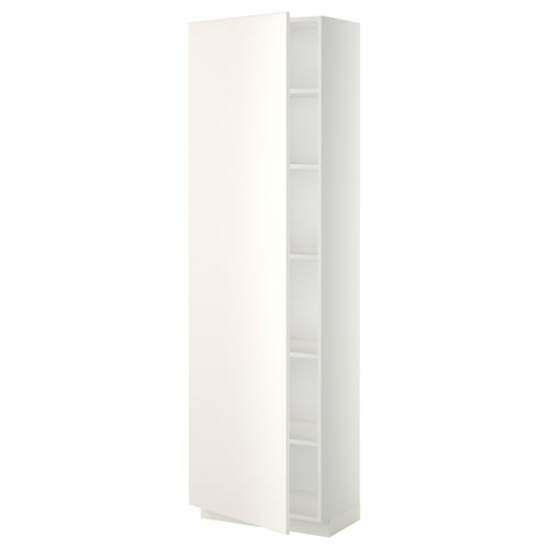 METOD ארון גבוה עם מדפים, לבן/Veddinge לבן, 60x37x200 ס"מ