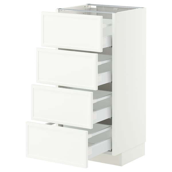 METOD / MAXIMERA ארון תחתון 4 חזיתות/4 מגירות, לבן/Aspudden לבן מט, 40x37 ס"מ