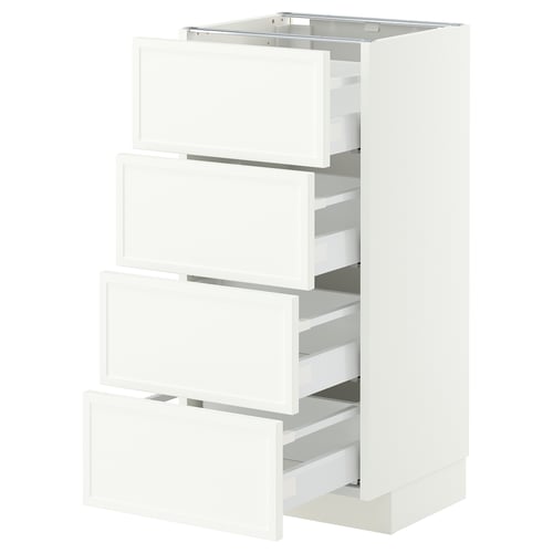 METOD / MAXIMERA ארון תחתון 4 חזיתות/4 מגירות, לבן/Aspudden לבן מט, 40x37 ס"מ