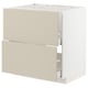 METOD / MAXIMERA ארון תחתון לכיור+2 חזיתות/2מגירות, לבן/Havstorp בז', ‎80x60 ס"מ‏