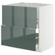 METOD / MAXIMERA ארון תחתון לכיור+2 חזיתות/2מגירות, לבן/Kallarp אפור כהה-ירוק מבריק, 80x60 ס"מ