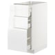 METOD / MAXIMERA ארון תחתון עם 3 מגירות, לבן/Voxtorp מבריק/לבן, 40x60 ס"מ