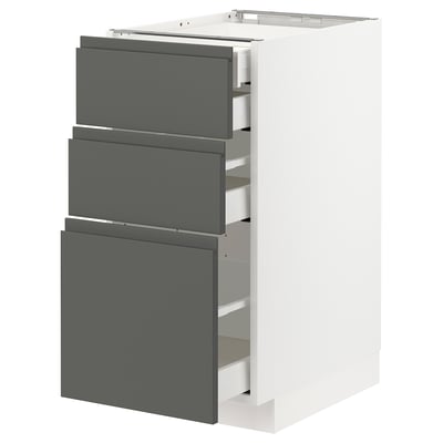 METOD / MAXIMERA אר תח 3 חזי/2 מגי נמו/1 בינ/1 גבו, לבן/Voxtorp אפור כהה, ‎40x60 ס"מ‏