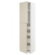 METOD / MAXIMERA ארון גבוה עם 2 דלתות/4 מגירות, לבן/Havstorp בז', 60x60x240 ס"מ
