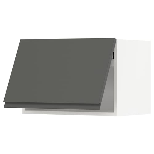METOD ארון עליון אופקי, לבן/Voxtorp אפור כהה, 60x40 ס"מ