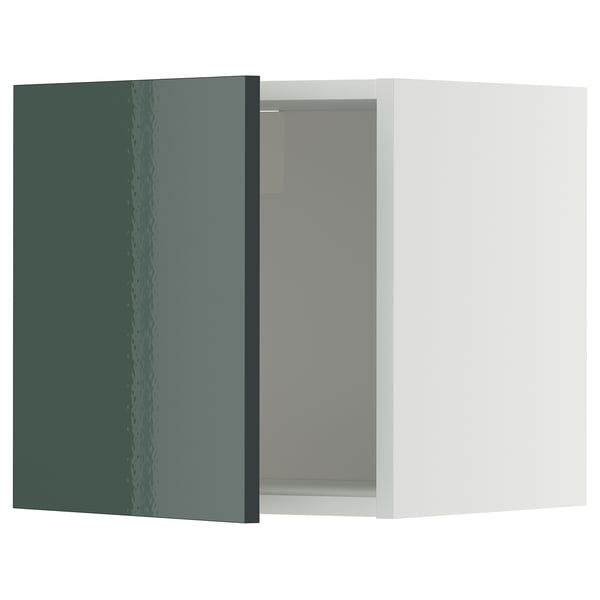 METOD ארון עליון, לבן/Kallarp אפור כהה-ירוק מבריק, 40x40 ס"מ