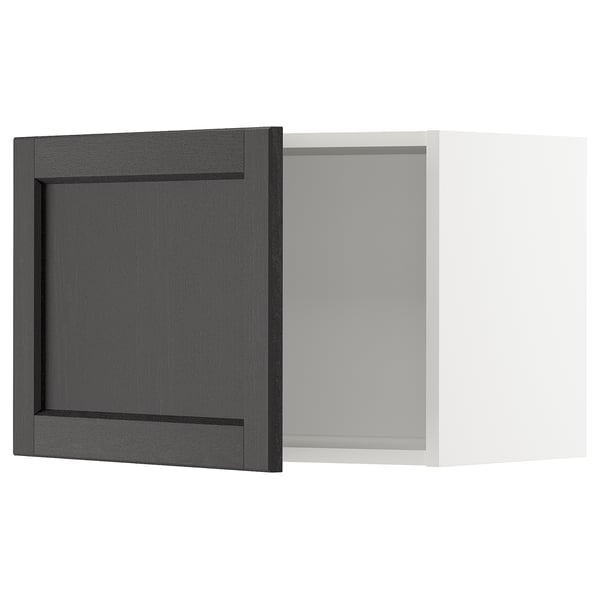 METOD ארון עליון, לבן/Lerhyttan צבע שחור, 60x40 ס"מ