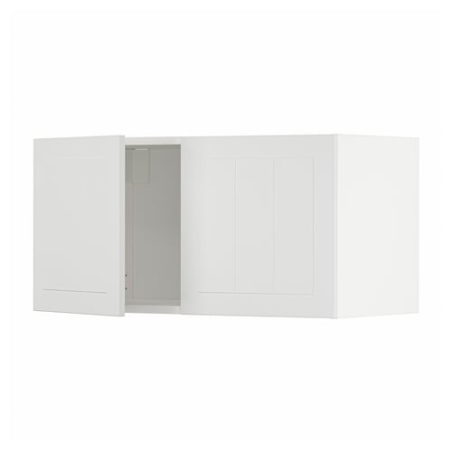 METOD ארון עליון עם 2 דלתות, לבן/Stensund לבן, 80x40 ס"מ